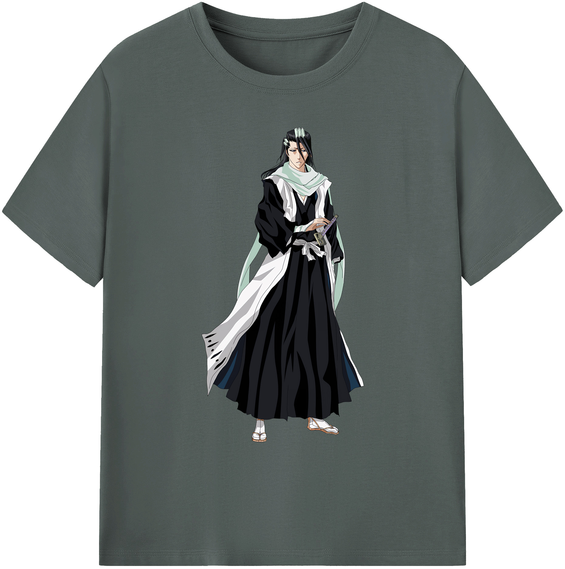 （画像用） ブリーチ くちき びゃくや BLEACH Kuchiki Byakuya 綿100％ メンズ半袖Tシャツ｜肌触りやわらか＆通気性